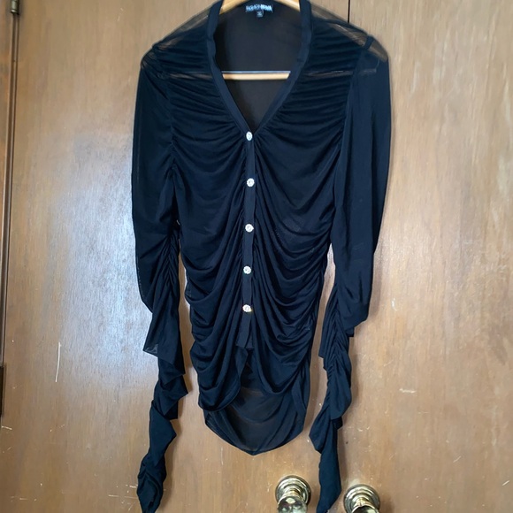 Fashion Nova Black Button Down Shirt - Picture 1 of 2